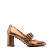 Bronzen Leren Pumps met Geperforeerde Details Chie Mihara , Yellow , D...