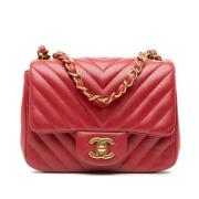 Pre-owned Leather chanel-bags Chanel Vintage , Red , Dames