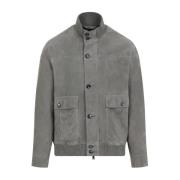 Groen Suède Leren Jas Brioni , Gray , Heren