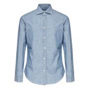 Blauw Katoen Klassieke Kraag Shirt Eleventy , Blue , Heren