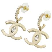 Pre-owned Metal earrings Chanel Vintage , Yellow , Dames