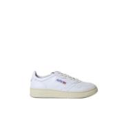 Witte Leren Sneakers met Geperforeerde Neus Autry , White , Heren