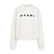 Witte Katoenen Sweatshirt Elevate Collectie Marni , White , Dames