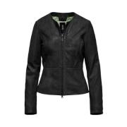 Zwarte Leren Jas Damesmode BomBoogie , Black , Dames