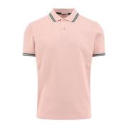 Contrasterende Profielen Katoenen Poloshirt Moncler , Pink , Heren