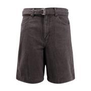 Zwarte Denim Bermuda Shorts met Riem Sacai , Gray , Heren