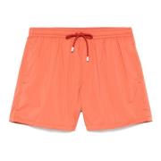 Polyester Zwemshorts met Elastische Band Fedeli , Orange , Heren