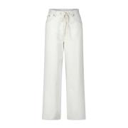 Witte Relaxed Fit Jeans met Hoge Taille Maison Margiela , White , Dame...