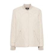 Witte Gewatteerde Jas Geribbelde Kraag A.p.c. , White , Dames