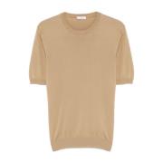 Beige katoenen T-shirt met geribbelde details Boglioli , Beige , Heren