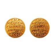 Pre-owned Metal earrings Chanel Vintage , Yellow , Dames