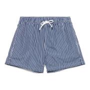 Polyester Zwemshorts met Elastische Riem Fedeli , Blue , Heren