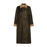 Groene Gecoate Katoenen Trenchcoat Barbour , Green , Dames