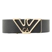 Zwart Hertenprint Gesp Riem Emporio Armani , Black , Dames