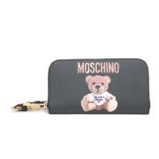 Zwarte Portemonnee voor Mannen en Vrouwen Moschino , Black , Dames