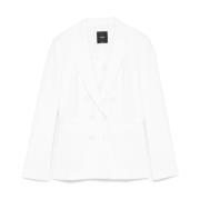 Witte Jas Buitenkleding Ss25 Pinko , White , Dames