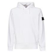 Witte Sweaters met Muts en Zakken Stone Island , White , Heren