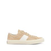 Beige Veterschoenen met Platte Zool Tom Ford , Beige , Heren