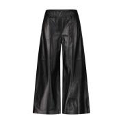 Leren Culotte met Rechte Pijp Windsor , Black , Dames