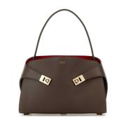 Zachte schoudertas van bruin leer Salvatore Ferragamo , Brown , Dames