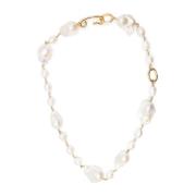 Gouden Korrelige Ketting Jil Sander , White , Dames