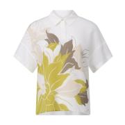 Zijden Bloemenblouse Shirt Marc Cain , White , Dames