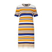 Gestreepte Midi Jurk met Korte Mouwen Marc Cain , Multicolor , Dames