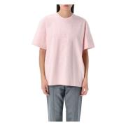 Geborduurd Hart Drop Shoulder T-shirt Ganni , Pink , Dames