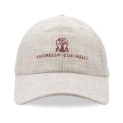 Zomer Baseballpet met Geborduurd Logo Brunello Cucinelli , Beige , Her...