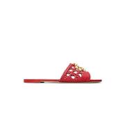 Stijlvolle Slippers voor Dagelijks Comfort Tory Burch , Red , Dames