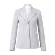 Elegant Snap Button Jersey Blazer Patrizia Pepe , Gray , Dames