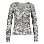 Zebra Look Blouse V-Hals Transparant Zacht Patrizia Pepe , Multicolor ...