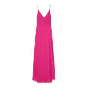 Crepe Maxi Jurk met Bustier Top Patrizia Pepe , Pink , Dames