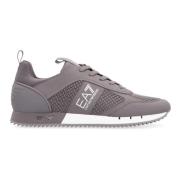 Vegan lederen lage sneakers Emporio Armani EA7 , Gray , Heren