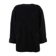 Oversize Zwart Wollen Trui MM6 Maison Margiela , Black , Dames