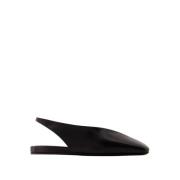 Zwarte Leren Balletschoenen Jil Sander , Black , Dames