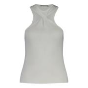 Gedraaide Racerback Top in viscose Drykorn , White , Dames