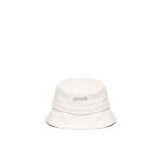 Witte Katoenen Bucket Hoed met Logo Jacquemus , White , Dames