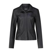 Op maat gemaakte leren jas met klepzakken Milestone , Black , Dames