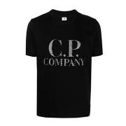 Casual Katoenen T-shirt C.p. Company , Black , Heren