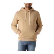 Badge Logo Hoodie Casual Stijl Scotch & Soda , Brown , Heren