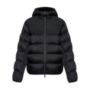 Zwarte Nylon Hoodiejas Moncler , Black , Heren