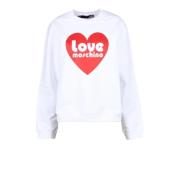 Katoenen Gebreide Trui Love Moschino , White , Dames