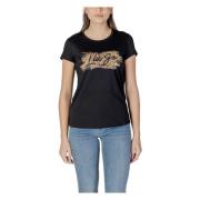 Katoenen T-shirt met korte mouwen Lente/Zomer Liu Jo , Black , Dames