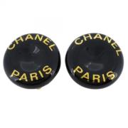 Pre-owned Metal earrings Chanel Vintage , Black , Dames