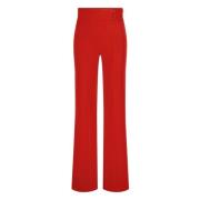 High Waist Twill Broek Coreana Nicowa , Red , Dames