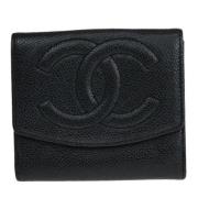 Pre-owned Leather wallets Chanel Vintage , Black , Dames