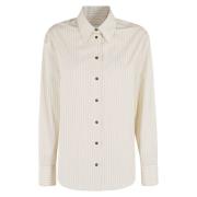 Casual Katoenen Longsleeve Shirt Loulou Studio , Beige , Dames