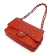 Pre-owned Leather chanel-bags Chanel Vintage , Orange , Dames