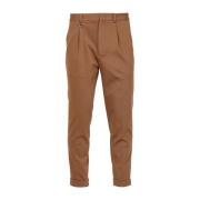 Bruine Getailleerde Broek met Omslag Paolo Pecora , Brown , Heren